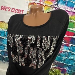 PINK VS MEDIUM BLING BLOCK LOGO LONG SLEEVE